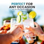 Zulay Plastic Tumblers Drinking Glasses Set of 8 Clear - 4 Each: 12oz and 16oz Acrylic Cups For Kitchen - Unbreakable, Dishwasher Safe Plastic Glasses Set
