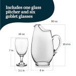 Libbey Carolina Entertaining Set with 6 Goblet Glasses and Pitcher