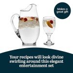 Libbey Carolina Entertaining Set with 6 Goblet Glasses and Pitcher