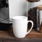 Stone lain Bone China Basket Weave Embossed Round 32 Piece Dinnerware Set, White