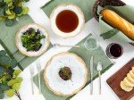 Royalty Porcelain 20 pc Dinnerware Set with Gold Floral Ornament, Bone China, gold, white