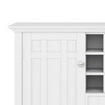 SIMPLIHOME Bedford SOLID WOOD 54 inch Wide Rustic Sideboard Buffet and Winerack in White with Storage, 2 drawers and 2 shelves, for the Living Room, Rustic
