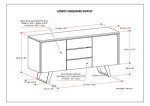 SIMPLIHOME Lowry SOLID ACACIA WOOD 60 inch Inrial Sideboard Buffet and Wine Rack in Distressed Charcoal Brown features 2 Doors, 3 Drawers and 2 Cabinets with Large storage spaces