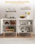SICOTAS Buffet Cabinet Sideboard Set of 2 Credenza Kitchen Storage Cabinet with Doors and Adjustable Shelf, Modern Buffet Table Console Coffee Bar Cabinet for Entryway Living Dining Room, White