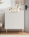 SICOTAS Buffet Cabinet Sideboard Set of 2 Credenza Kitchen Storage Cabinet with Doors and Adjustable Shelf, Modern Buffet Table Console Coffee Bar Cabinet for Entryway Living Dining Room, White