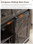 OKD Farmhouse Coffee Bar Cabinet, 54" Kitchen Buffet Sideboard w/Sliding Barn Door, Wine and Glass Rack, Drawers, Storage Shelves, Home Wine Bar Cabinet for Dining Room, Living Room (Dark Rustic Oak)
