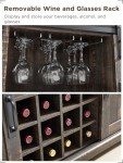 OKD Farmhouse Coffee Bar Cabinet, 54" Kitchen Buffet Sideboard w/Sliding Barn Door, Wine and Glass Rack, Drawers, Storage Shelves, Home Wine Bar Cabinet for Dining Room, Living Room (Dark Rustic Oak)