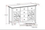 SIMPLIHOME Artisan Solid Pine Wood 54 inch Contemporary Sideboard Buffet Credenza in Dark Chestnut Brown features 2 Doors, 6 Drawers and 2 Cabinets with Large storage spaces