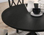 Roundhill Furniture Windvale Cross-Buck Base Dining Table, Black