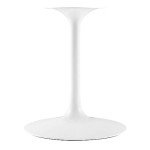 Modway Lippa 60" Mid-Century Modern Dining Table with Round Top and Pedestal Base in White