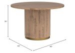 Meridian Furniture Oakhill Collection Modern | Contemporary White Oak Finish Dining Table, 48" W x 48" D x 30" H, Natural