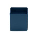 Poppin Desktop Starter Set - Slate Blue. Includes Stapler, Tape Dispenser, Two-Compartment Pen Cup and Set of 6 Retractable Gel Luxe Pens with 1mm Tip. Complete Office Stationery Set.