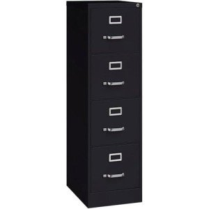 Scranton & Co 4 Drawer 22" Deep Letter File Cabinet in Black, Fully Assembled