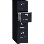 4-Drawer Black Letter File Cabinet