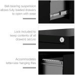 4-Drawer Black Letter File Cabinet