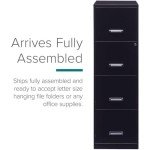 Scranton & Co 18" 4 Drawer Metal Letter File Cabinet in Black