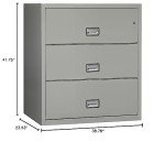 Light Gray 3-Drawer Fireproof File Cabinet