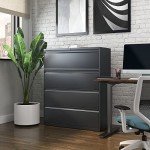 Lorell 4-Drawer Lateral File in Charcoal