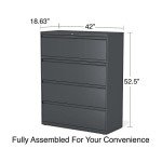 Lorell 4-Drawer Lateral File in Charcoal