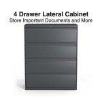 Lorell 4-Drawer Lateral File in Charcoal