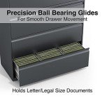 Lorell 4-Drawer Lateral File in Charcoal