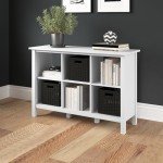 Bush Furniture Broadview 6 Cube Storage Bookcase in Pure White