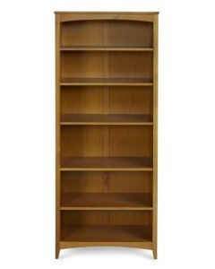 Camaflexi Shaker Style 6 Shelf Bookcase / Solid Wood / 72 inch Tall / Adjustable Shelving / Closed Back / Display Bookshelf for Living Room, Bedroom, Home and Office, Cherry