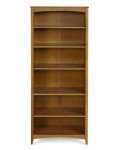 Camaflexi Shaker Style 6 Shelf Bookcase / Solid Wood / 72 inch Tall / Adjustable Shelving / Closed Back / Display Bookshelf for Living Room, Bedroom, Home and Office, Cherry