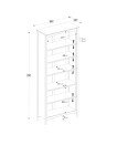 Camaflexi Shaker Style 6 Shelf Bookcase / Solid Wood / 72 inch Tall / Adjustable Shelving / Closed Back / Display Bookshelf for Living Room, Bedroom, Home and Office, Cherry
