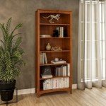 Camaflexi Shaker Style 6 Shelf Bookcase / Solid Wood / 72 inch Tall / Adjustable Shelving / Closed Back / Display Bookshelf for Living Room, Bedroom, Home and Office, Cherry