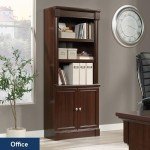 Sauder Palladia Library Bookcase with Doors