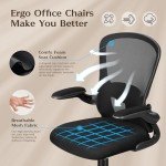 FelixKing Office Chair, Ergonomic Desk Chair with Adjustable Height, Swivel Computer Mesh Chair with Lumbar Support and Flip-up Arms, Backrest with Breathable Mesh (Black)