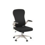 Hbada Ergonomic Office Chair Work Desk Chair Computer Breathable Mesh Chair with Adjustable Lumbar Support and Flip Up Arms, White