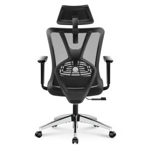 Ticova Ergonomic Office Chair - High Back Desk Chair with Adjustable Lumbar Support, Headrest & 3D Metal Armrest - 130° Rocking Mesh Computer Chair
