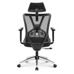 Ticova Ergonomic Office Chair - High Back Desk Chair with Adjustable Lumbar Support, Headrest & 3D Metal Armrest - 130° Rocking Mesh Computer Chair