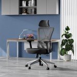 Ticova Ergonomic Office Chair - High Back Desk Chair with Adjustable Lumbar Support, Headrest & 3D Metal Armrest - 130° Rocking Mesh Computer Chair