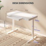FLEXISPOT EW8 Comhar Electric Standing Desk with Drawers Charging USB A to C Port, Height Adjustable 48" Whole-Piece Quick Install Home Office Computer Laptop Table with Storage (White Top + Frame)