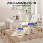 FLEXISPOT EW8 Comhar Electric Standing Desk with Drawers Charging USB A to C Port, Height Adjustable 48" Whole-Piece Quick Install Home Office Computer Laptop Table with Storage (White Top + Frame)
