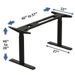 bilbil Dual Motor Electric Standing Desk, 63 x 30 Inch Height Adjustable Sit Stand Table with Splice Board, Stand up Home Office Desk, Black Frame/Rustic Brown Top