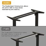 bilbil Dual Motor Electric Standing Desk, 63 x 30 Inch Height Adjustable Sit Stand Table with Splice Board, Stand up Home Office Desk, Black Frame/Rustic Brown Top