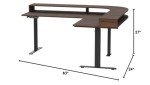 FEZIBO Triple Motor L Shaped Stadning Desk with LED Strip & Power Outrlets，63 inches Height Adjustable Stand up Corner Desk with Ergonomic Monitor Stand, Black Frame/Black Walnut Top
