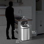 iTouchless 13 Gallon SensorCan Touchless Trash Can with Odor Control System, Stainless Steel, Oval Shape Kitchen Bin