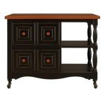 Sunset Trading Black Cherry Selections Kitchen Cart, Four Drawers, Antique