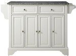 Crosley Furniture Lafayette Full Size Kitchen Island with Solid Gray Granite Top, White