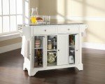 Crosley Furniture Lafayette Full Size Kitchen Island with Solid Gray Granite Top, White