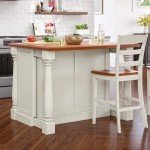 Homestyles Monarch Kitchen Island Set, 50 Inch Width, Antique White