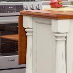 Homestyles Monarch Kitchen Island Set, 50 Inch Width, Antique White