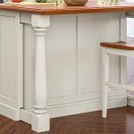 Homestyles Monarch Kitchen Island Set, 50 Inch Width, Antique White
