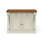 Homestyles Monarch Kitchen Island Set, 50 Inch Width, Antique White