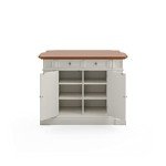 Homestyles Americana Kitchen Island with Wood Top and Drop Leaf Breakfast Bar, Storage with Drawers and Adjustable Shelves, 50 Inch Width, 49.75 inches, Off White